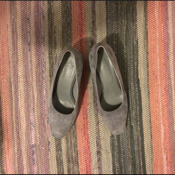 Dove gray leather Maryam Nassir Zadeh sz 38.5 heel - Picture 1 of 5